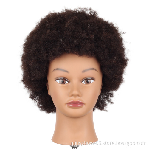 Black hairdressing training head barber training head 100 human hair afro training mannequin doll head